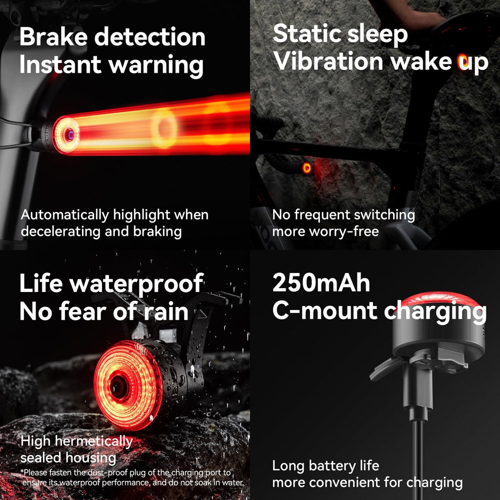ROCKBROS R0 Smart Brake-Sensing Bike Tail Light