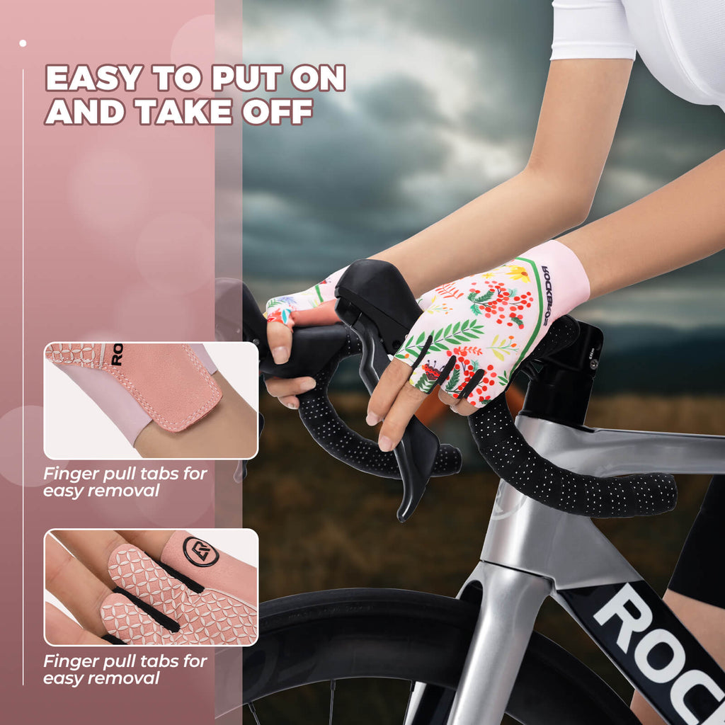 ROCKBROS Women's Summer Half-Finger Cycling Gloves