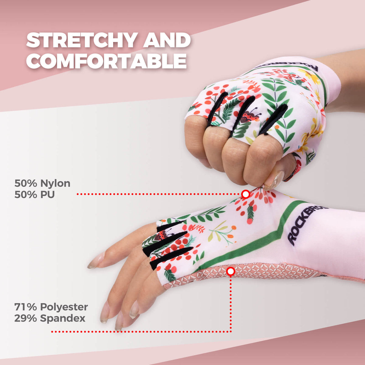 ROCKBROS Women's Summer Half-Finger Cycling Gloves