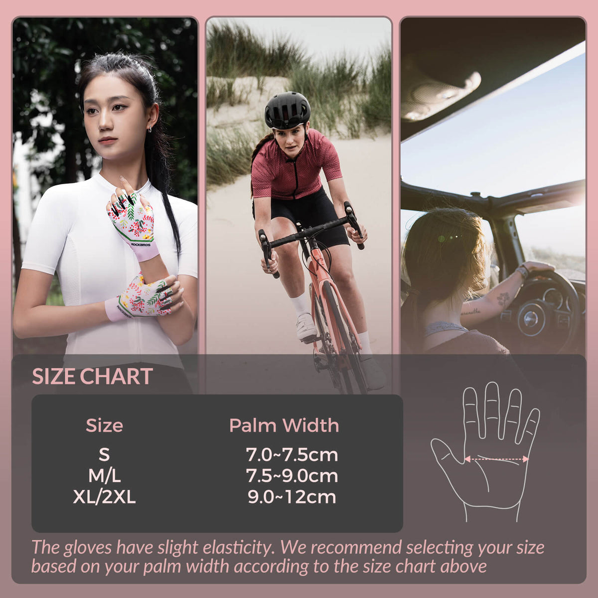 ROCKBROS Women's Summer Half-Finger Cycling Gloves