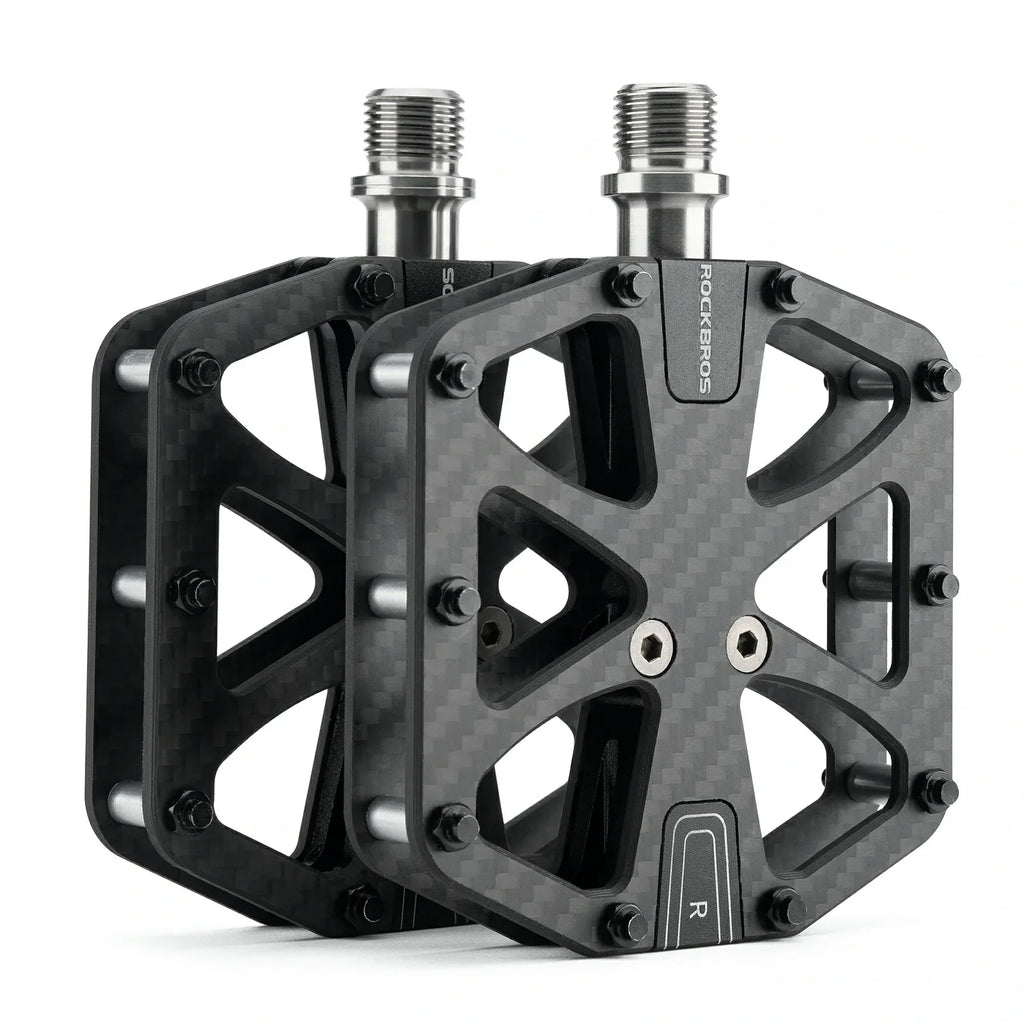 ROCKBROS Carbon Fiber Flat Pedals – 9/16-Inch
