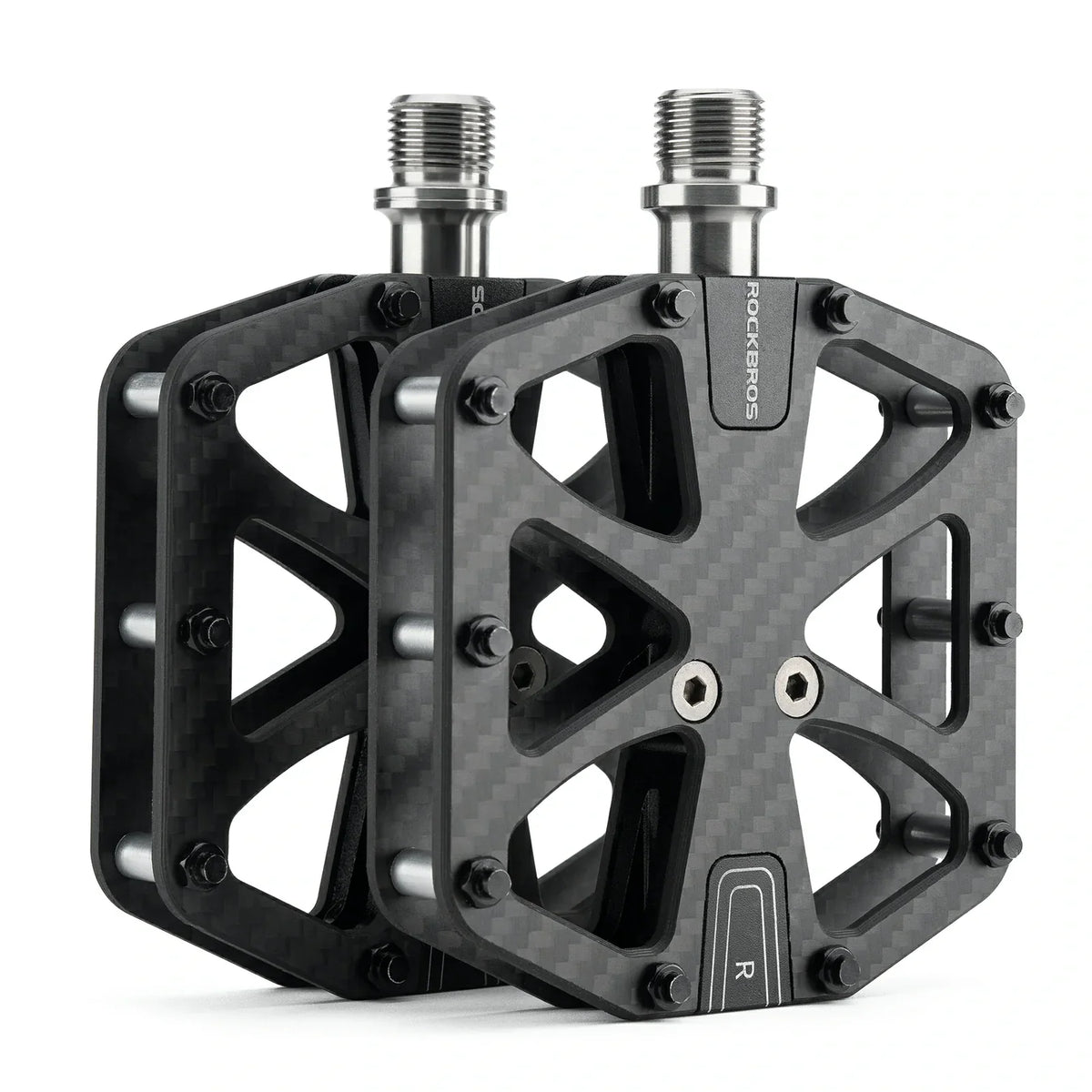 ROCKBROS Carbon Fiber Flat Pedals – 9/16-Inch