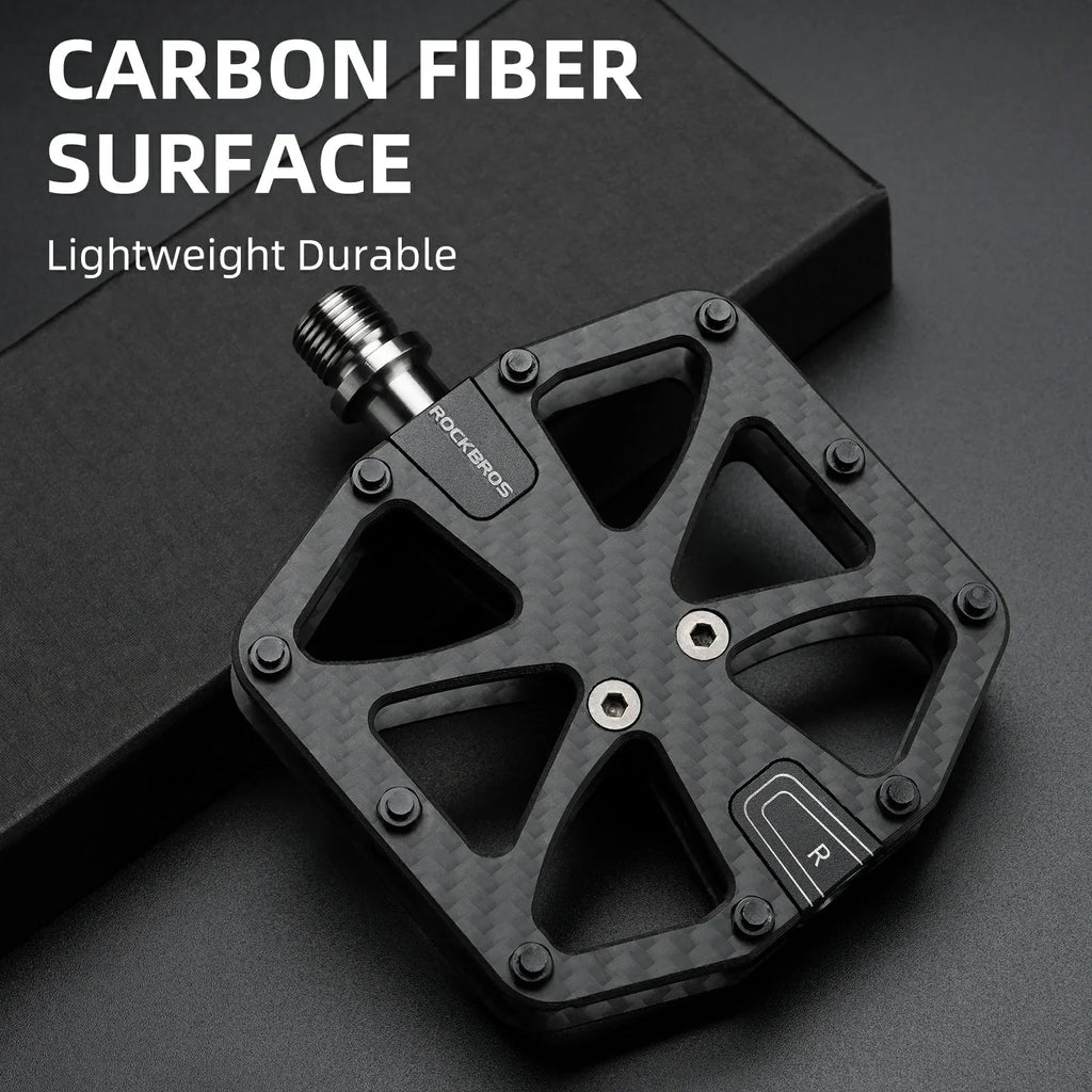 ROCKBROS Carbon Fiber Flat Pedals – 9/16-Inch
