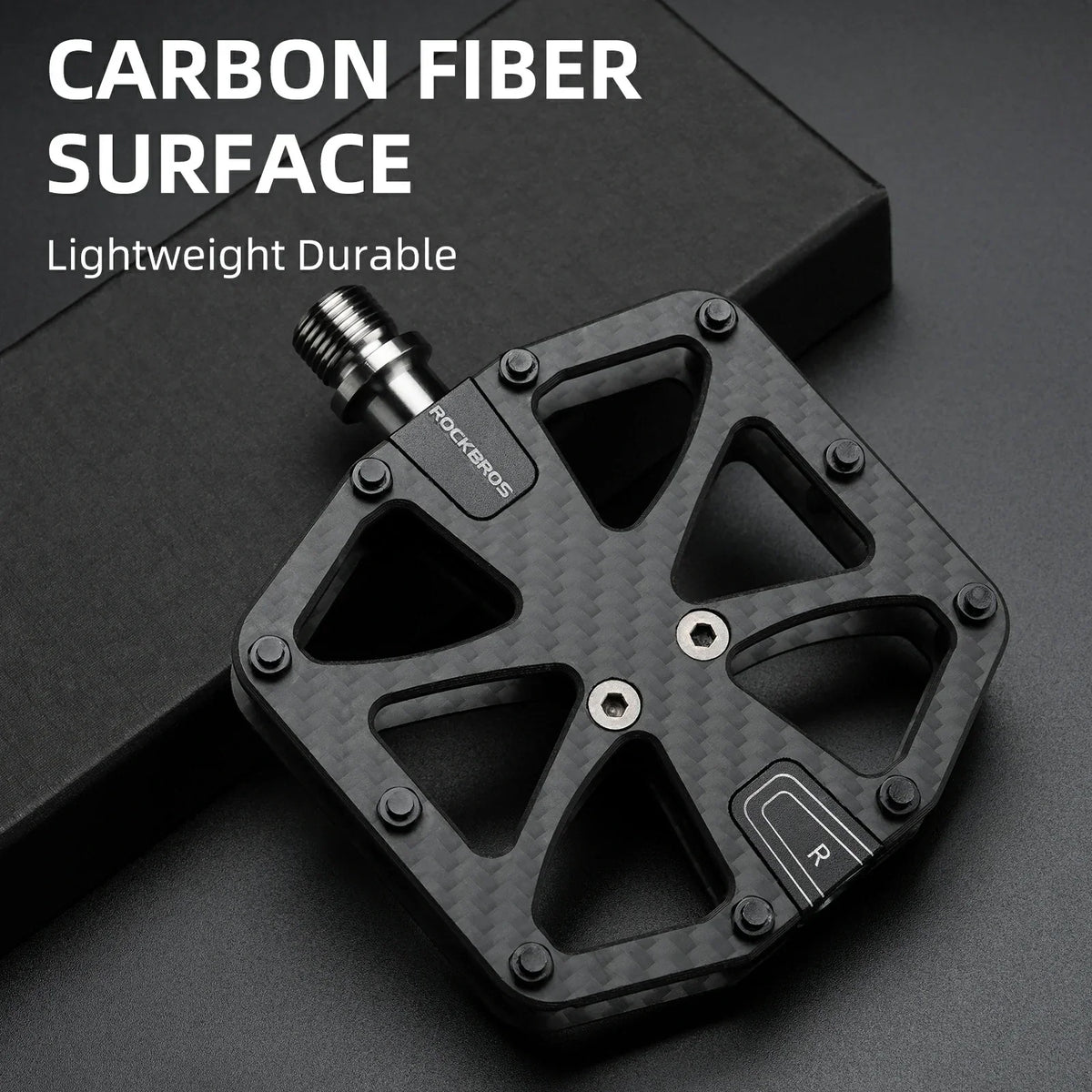 ROCKBROS Carbon Fiber Flat Pedals – 9/16-Inch