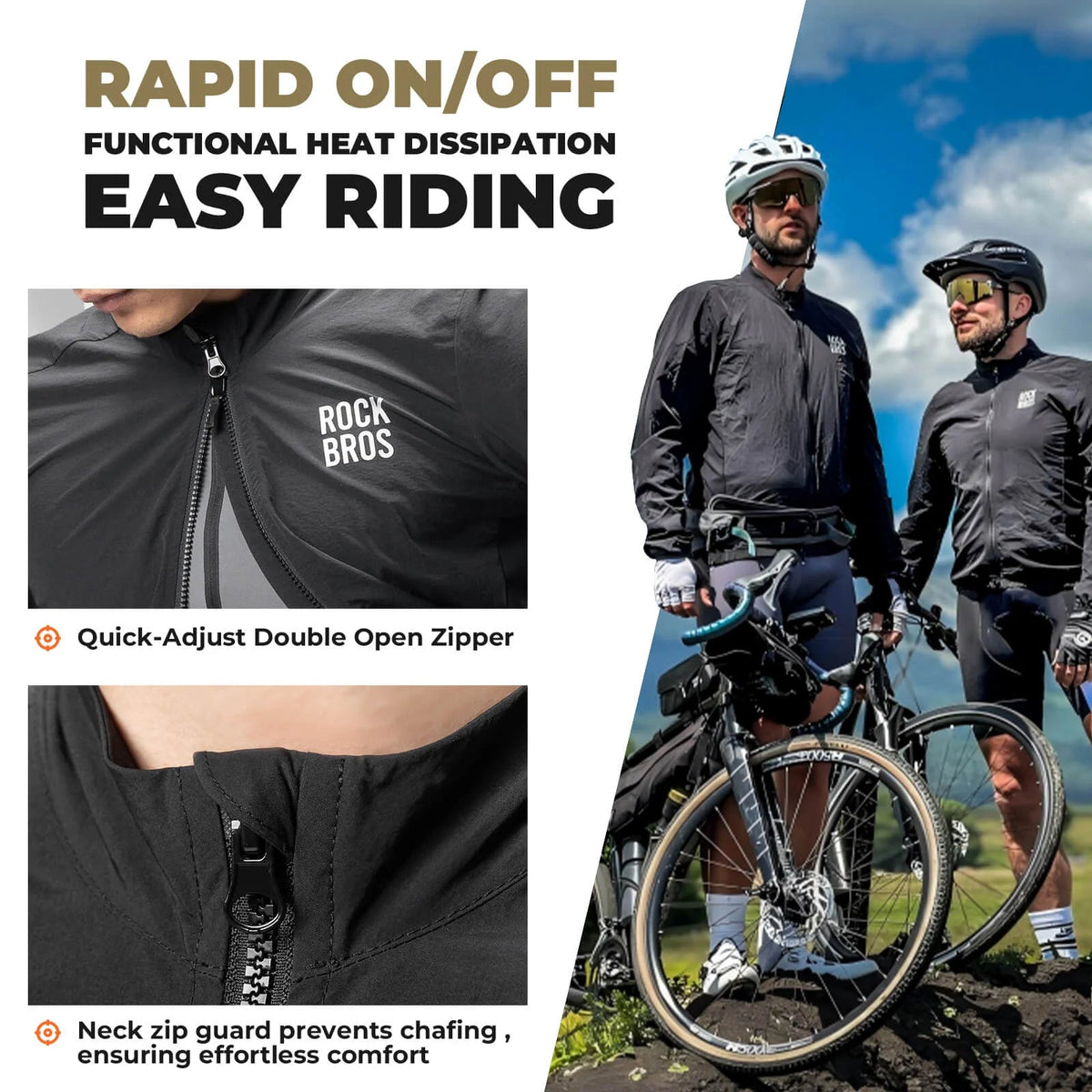 Foldable Long-Sleeve Cycling Windbreaker