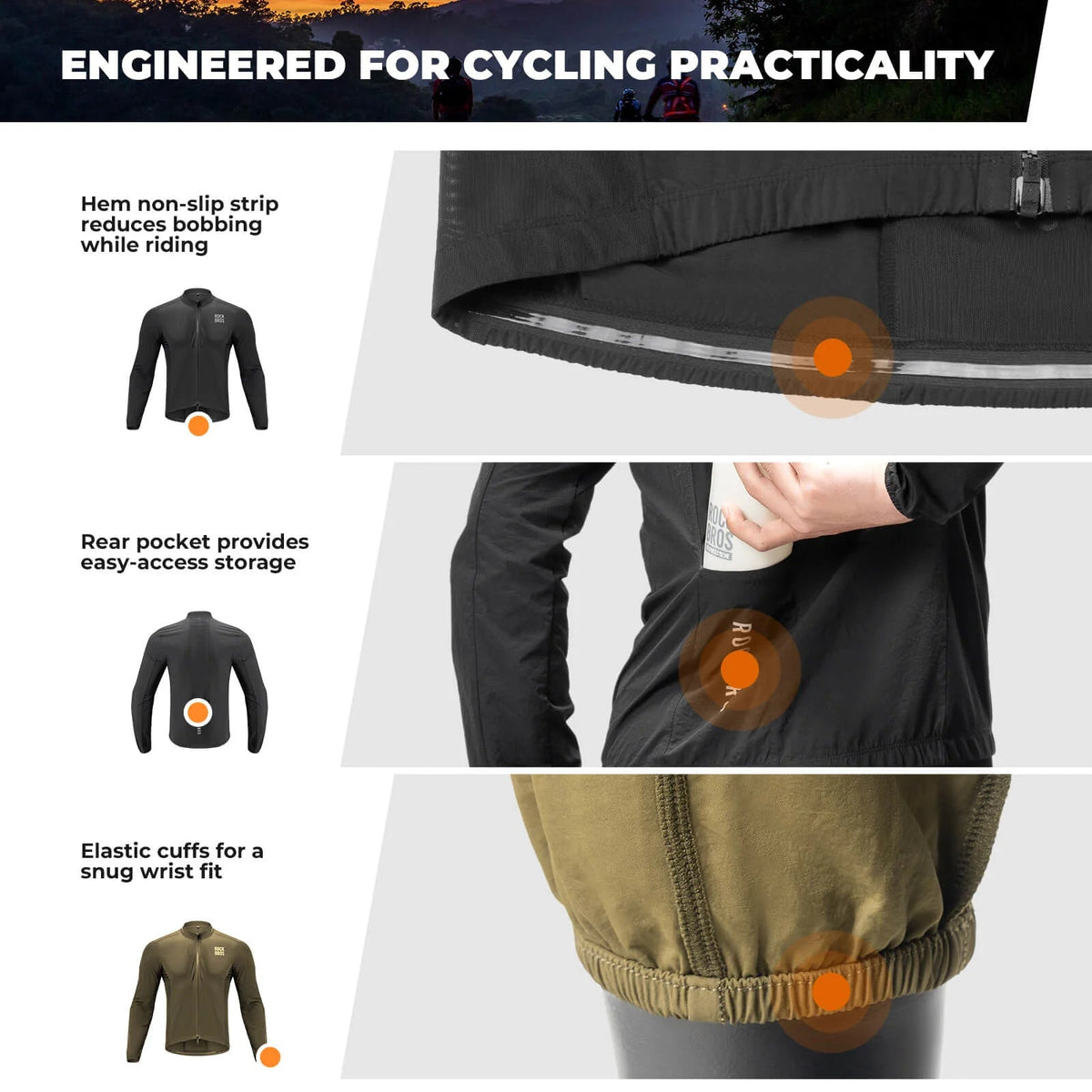 Foldable Long-Sleeve Cycling Windbreaker