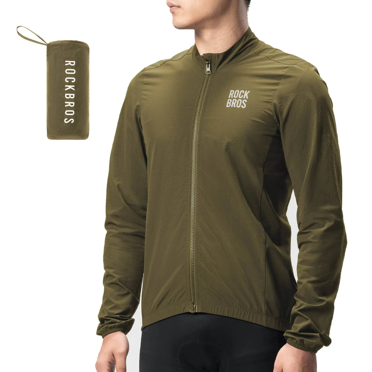Foldable Long-Sleeve Cycling Windbreaker