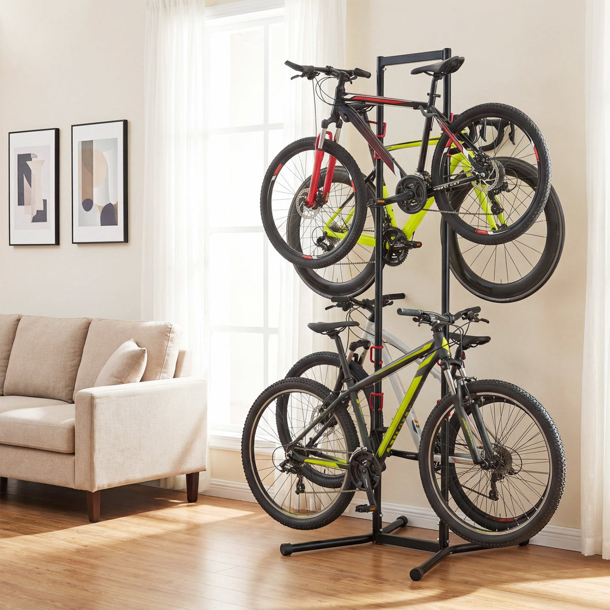 4-Bike Vertical Storage Rack with Adjustable Arms - view 2