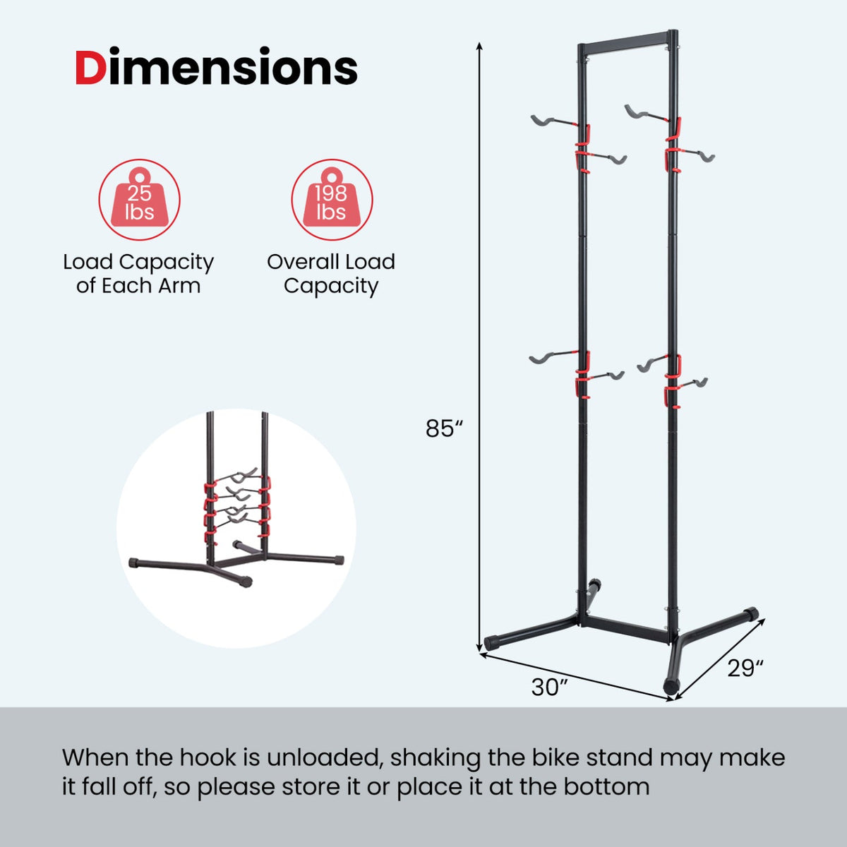 4-Bike Vertical Storage Rack with Adjustable Arms - view 5