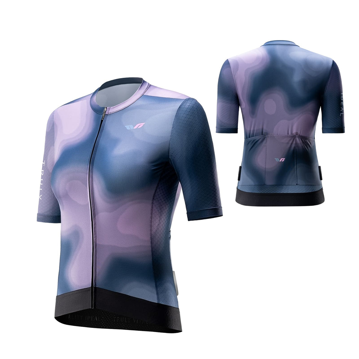 TVI Women's Breathable Short-Sleeve Cycling Jersey – Navy