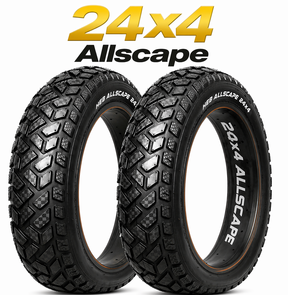 HEB ALLSCAPE Fat Tires - 24"x 4.0" (SET OF 2 Tires) Tubes Not Included.