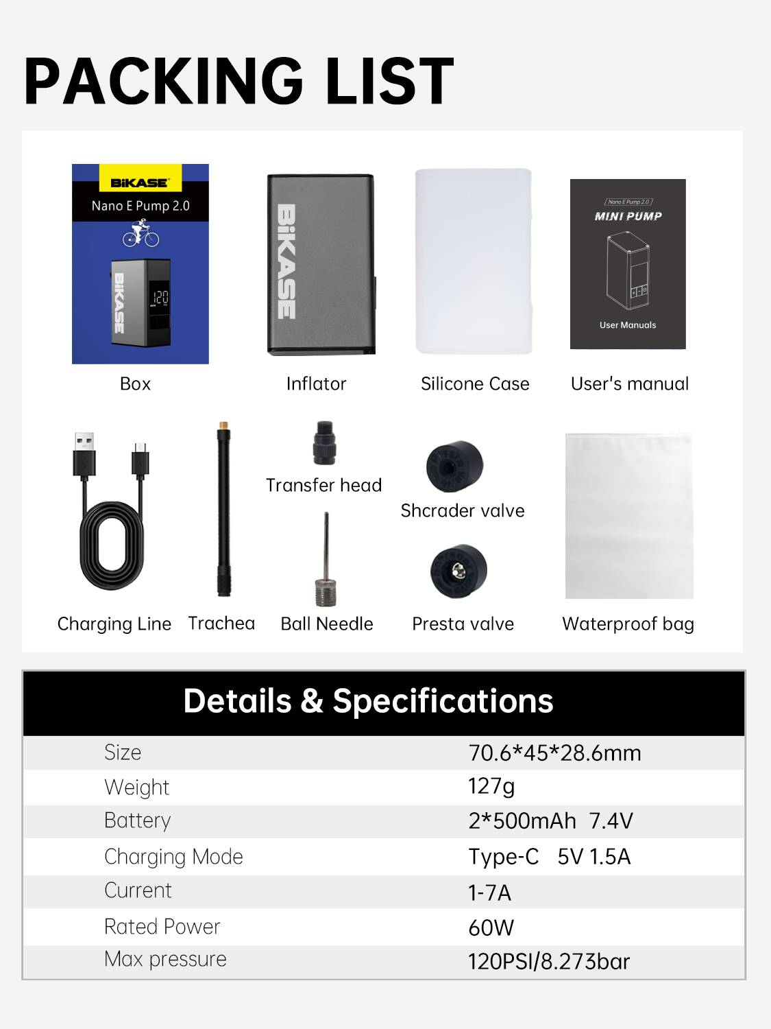 BiKASE Nano 2.0 E Pump - Portable Electric Inflator - view 4