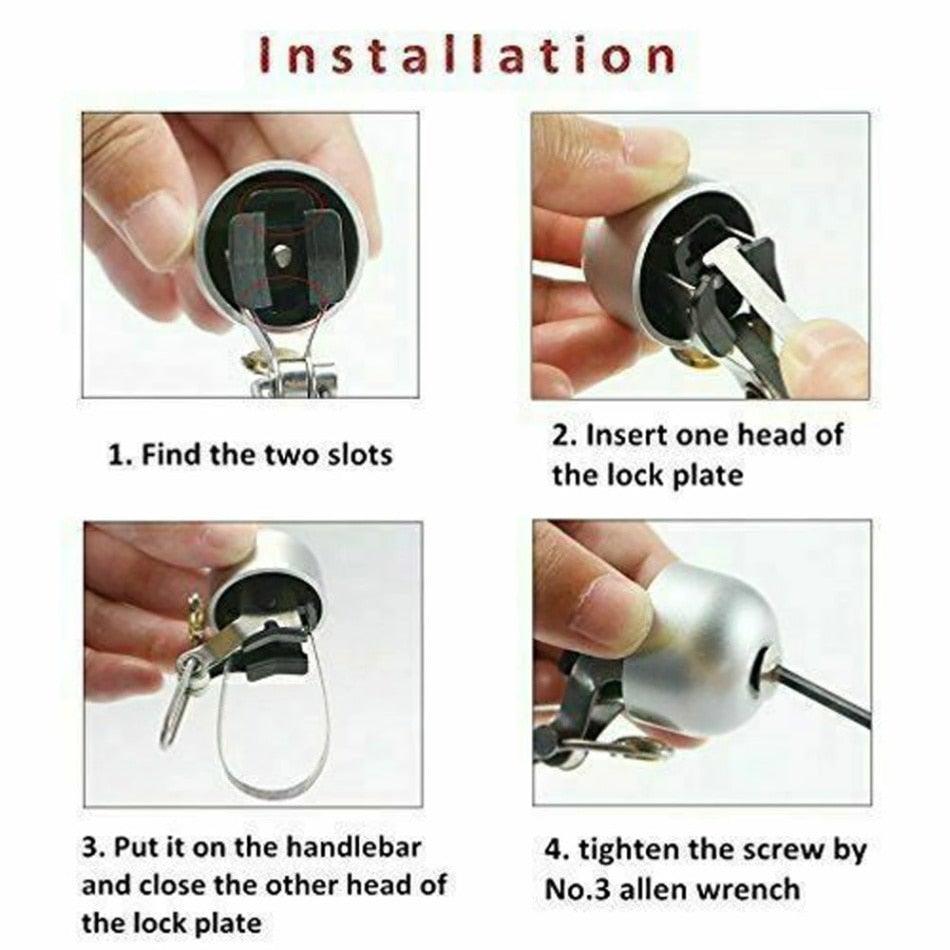 Stainless Steel Bicycle Bell with Mounting Plates - view 3