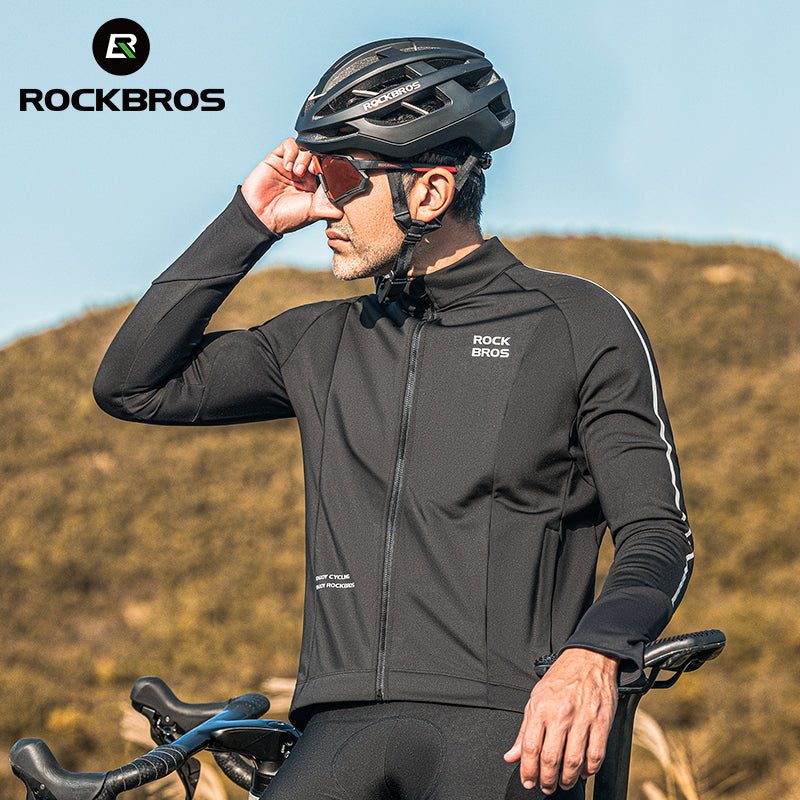 Men's Long-Sleeve Fleece Cycling Jersey