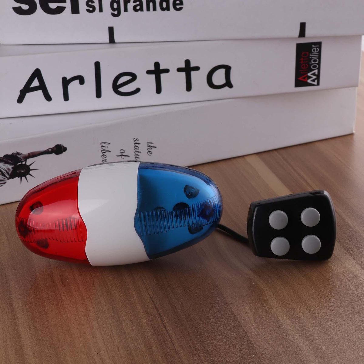 Bicycle Siren Horn with Red and Blue LED Lights - view 3