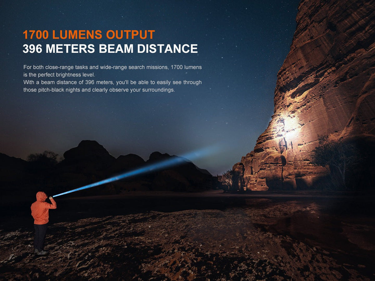 Fenix PD36R V2 Compact Rechargeable Tactical Flashlight - 1700 Lumens - view 4