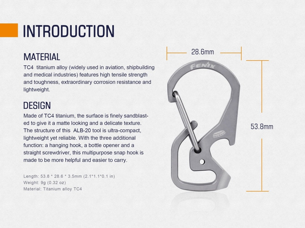 Fenix ALB-20 Multi-Purpose Snap Hook - view 4