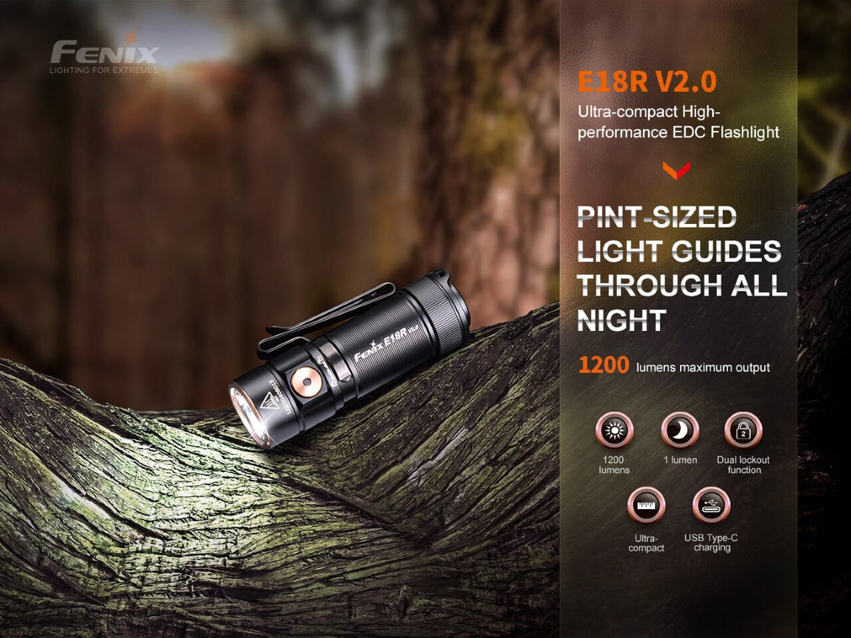 Fenix E18R V2 Rechargeable LED Flashlight - view 3