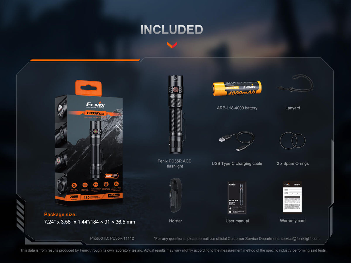 Fenix PD35R ACE Multi-mode Tactical Flashlight - view 20