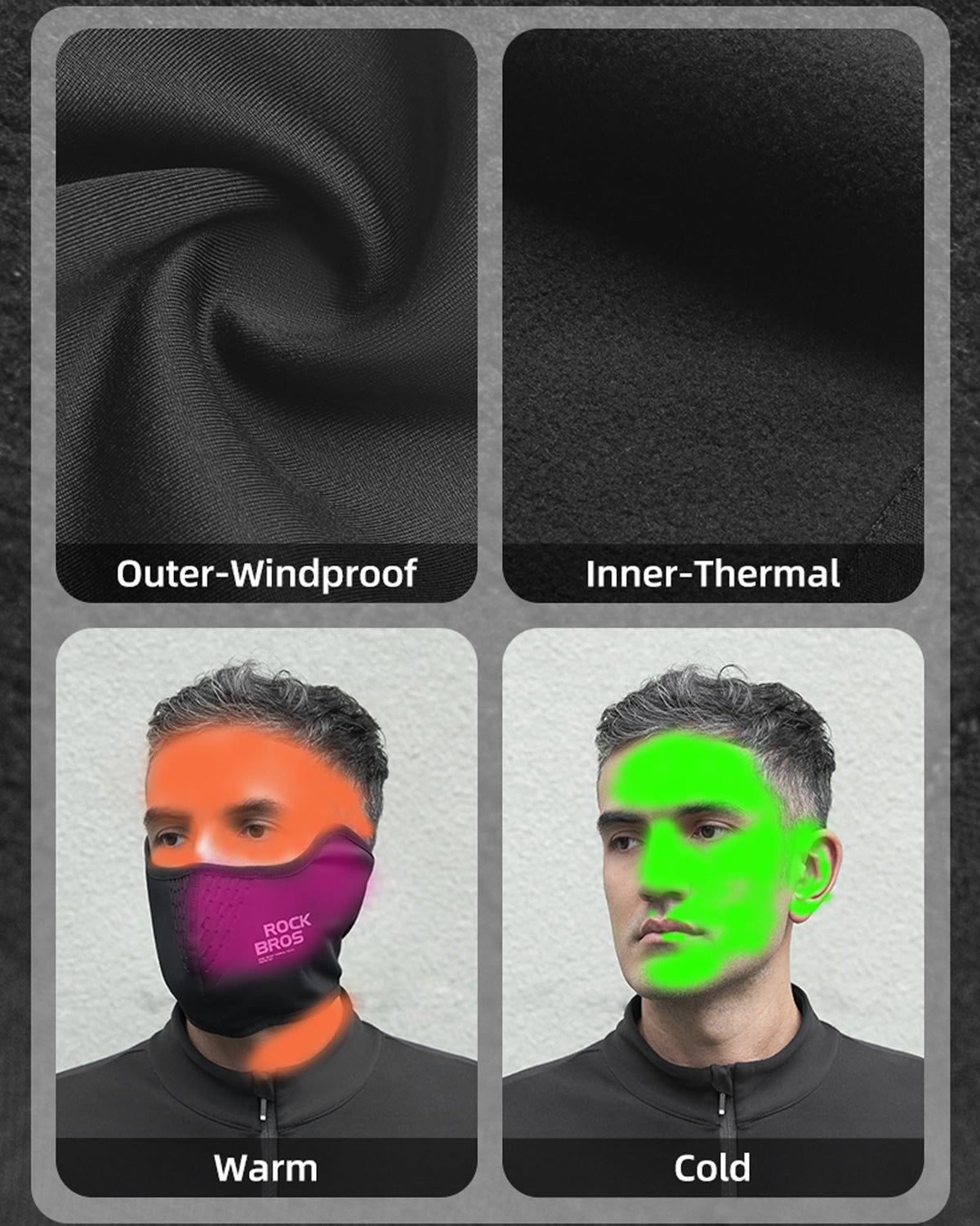 ROCKBROS Thermal Half Balaclava