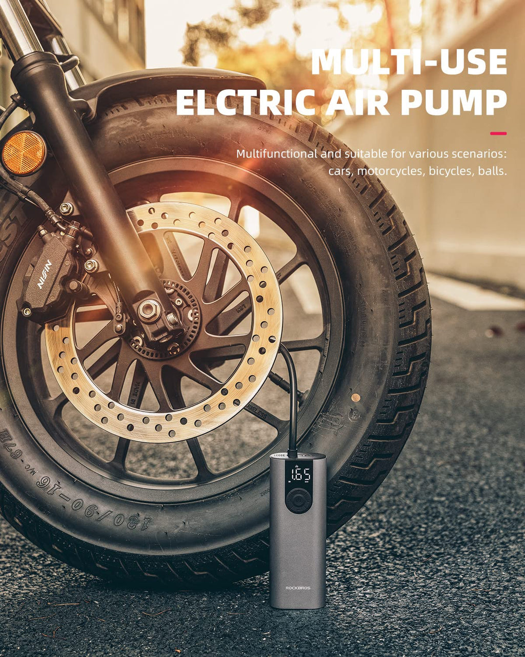 ROCKBROS A8 Electric Bike Pump – 150 PSI