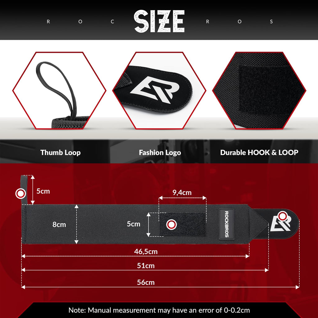 ROCKBROS 22-Inch Weightlifting Wrist Wraps
