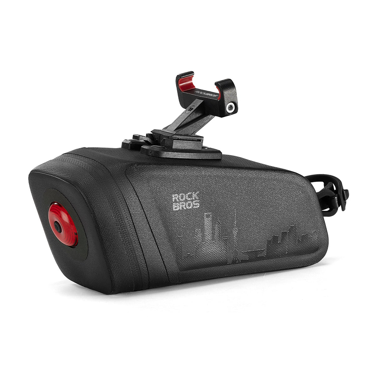 ROCKBROS Waterproof Saddle Bag with Brake-Sensing Tail Light