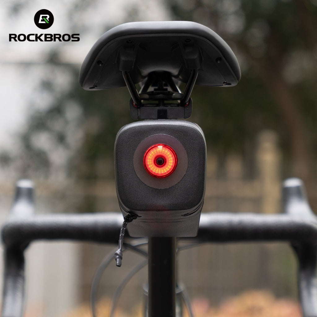 ROCKBROS Waterproof Saddle Bag with Brake-Sensing Tail Light