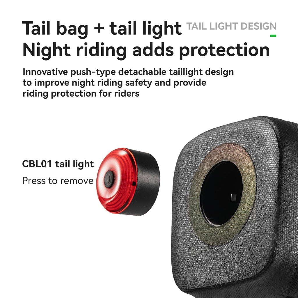 ROCKBROS Waterproof Saddle Bag with Brake-Sensing Tail Light