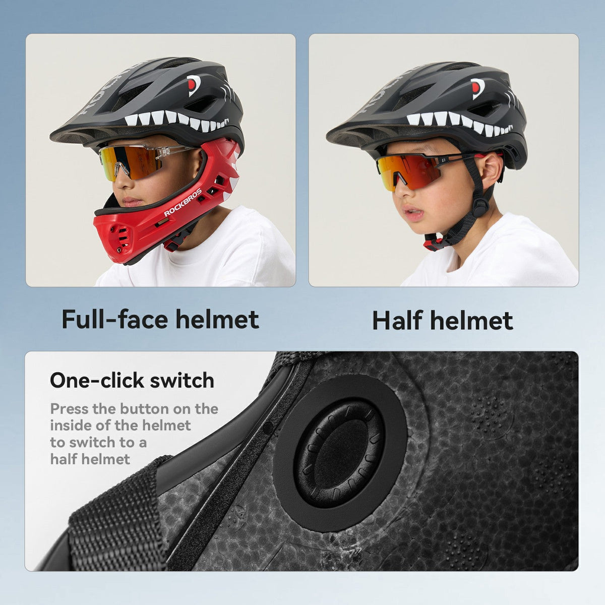 Kids' Cartoon Full-Face Bike Helmet