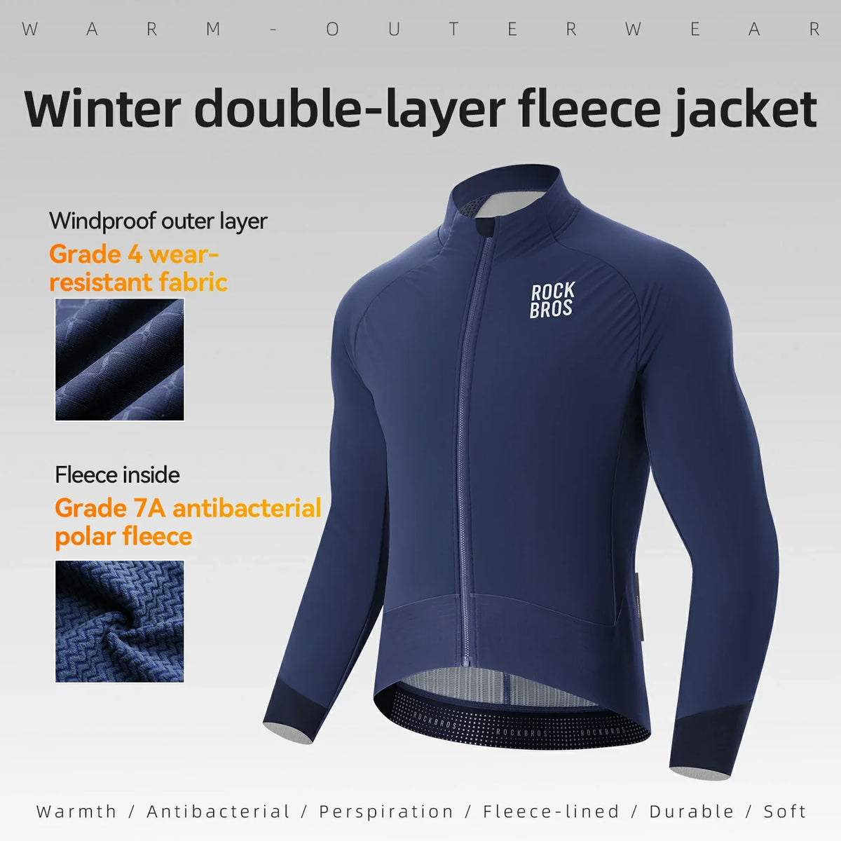 Double-Layer Fleece Winter Cycling Jacket